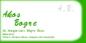 akos bogre business card