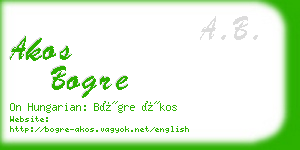 akos bogre business card